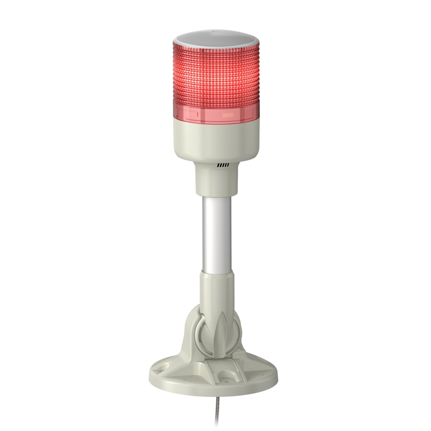 Coluna luminosa Ø60mm pré-montada, LED vermelho, 24VCA/CC, tubo de montagem em alumínio com suporte dobrável, XVGB1MA