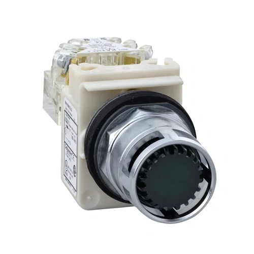 Botão luminoso Ø30mm metálico guarda alta, retorno por mola, LED, verde, NA+NF, 24VCA/CC, 9001K3L35LGGH13