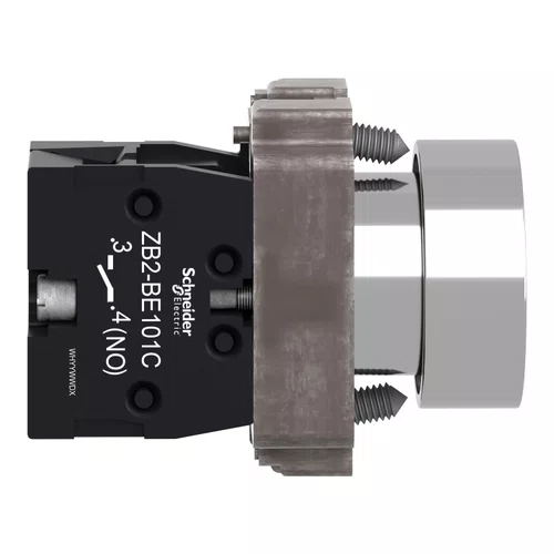Botão Ø22mm metálico, retorno por mola, amarelo, NA, XB2BA51C