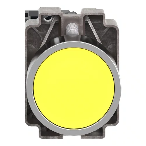 Botão Ø22mm metálico, retorno por mola, amarelo, NA, XB2BA51C