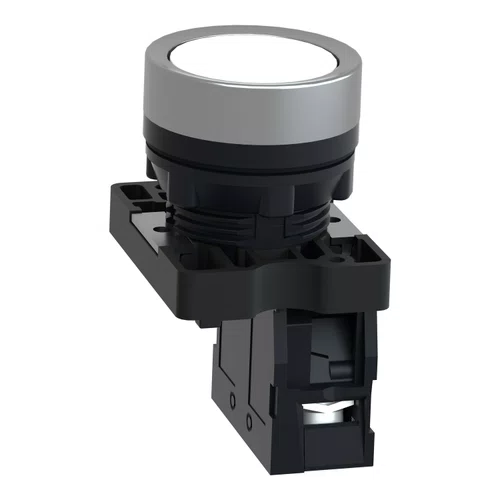 Botão Ø22mm plástico, retorno por mola, branco, NA, XA2EA11