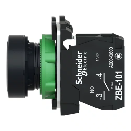 Botão Ø22mm plástico, retorno por mola, preto, NA, XB5AA21