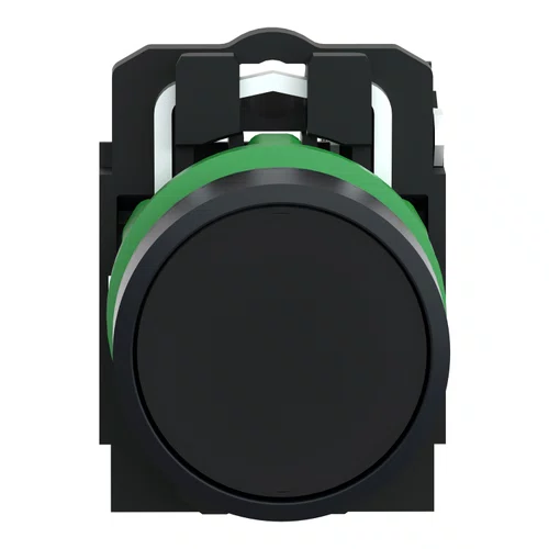 Botão Ø22mm plástico, retorno por mola, preto, NA, XB5AA21