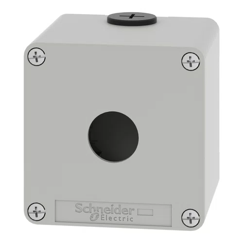 Botoeira metálica vazia Ø22mm, cinza, 1 furo, 80x80x77mm, XAPD1501