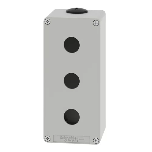 Botoeira metálica vazia Ø22mm, cinza, 3 furos, 80X175X77mm, XAPD3503