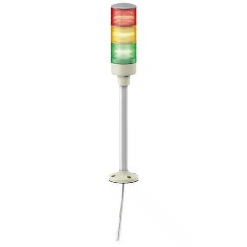 Coluna luminosa Ø60mm pré-montada, buzzer, LED vermelho, verde, amarelo, 24VCA/CC, tubo de montagem em alumínio e placa de fixação, XVGB3SH