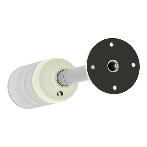 Coluna luminosa Ø60mm pré-montada, buzzer, LED vermelho, verde, amarelo, 24VCA/CC, tubo de montagem em alumínio e placa de fixação, XVGB3SH