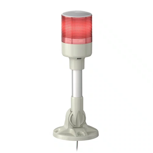 Coluna luminosa Ø60mm pré-montada, LED vermelho, 24VCA/CC, tubo de montagem em alumínio com suporte dobrável, XVGB1MA