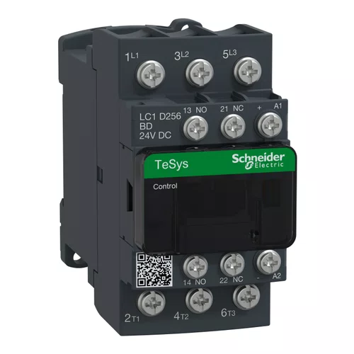 CONTATOR TRIPOLAR TESYS DECA 25A 1NA+1NF OLHAL 24VCC, LC1D256BD