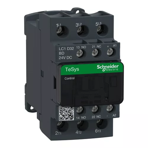 Contator tripolar Tesys Deca 32A 1NA+1NF, 24VCC, LC1D32BD