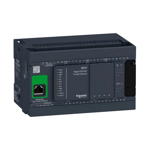 Controlador lógico programável, 14 entradas / 10 saídas Source (PNP), Modbus TCP/Ethernet IP/CanOpen/OPC UA, 24 VDC