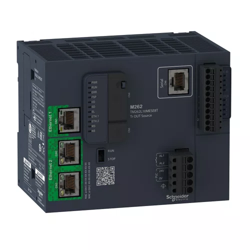 Controlador Lógico Programável - 4 Entradas / 4 Saídas Digitais - Saídas Source (PNP) - Modbus TCP/Ethernet IP - 24 Vdc, TM262L10MESE8T