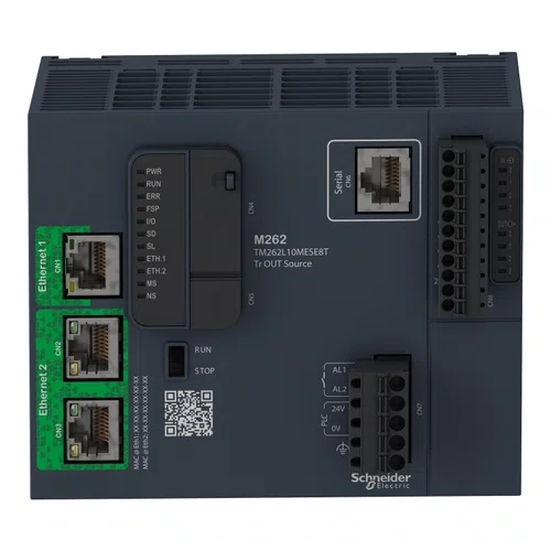 Controlador Lógico Programável - 4 Entradas / 4 Saídas Digitais - Saídas Source (PNP) - Modbus TCP/Ethernet IP - 24 Vdc, TM262L10MESE8T