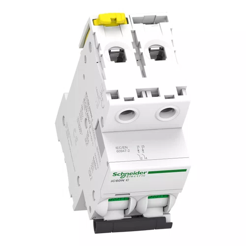 Disjuntor Acti9 IC60N 2P, 6A, Curva C, 20kA em 220, A9F74206