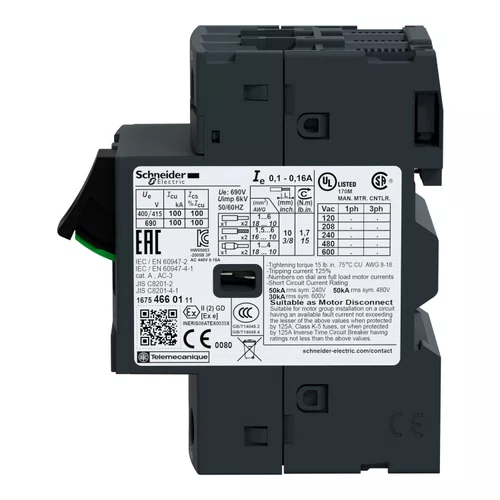 Disjuntor motor termomagnético Tesys Deca 6-10A botão de impulsão, GV2ME14