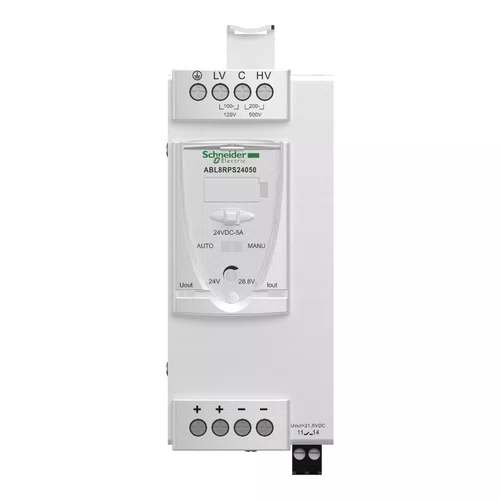 Fonte de Alimentação Chaveada - 24Vdc - 120 W - 5 A - 100/120 | 200/500 Vac - Mono/Bifásica, ABL8RPS24050