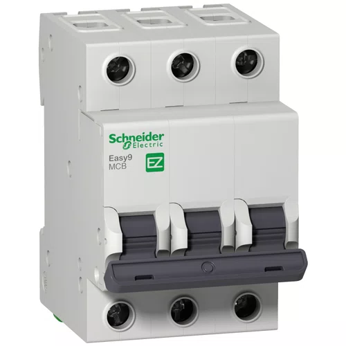 Mini disjuntor Easy9 3P, 20A, Curva C, 3kA em 400VCA