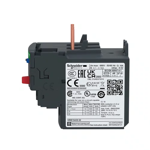 Relé de sobrecarga térmica TeSys Deca 4-6A classe 10A 1NA+1NF, LRD10