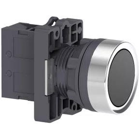 Botão Ø22mm plástico, retorno por mola, preto, NA, XA2EA21
