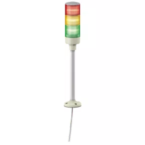 Coluna luminosa Ø60mm pré-montada, buzzer, LED vermelho, verde, amarelo, 24VCA/CC, tubo de montagem em alumínio e placa de fixação, XVGB3SH