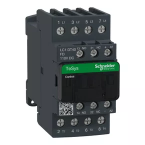 Contator TeSys Deca - 4P(4 NA) - AC-1 - <= 440 V 40 A - bobina 110 V CC, LC1DT40FD
