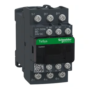 CONTATOR TRIPOLAR TESYS DECA 25A 1NA+1NF OLHAL 24VCC, LC1D256BD