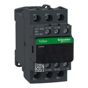 Contator tripolar Tesys Deca 32A 1NA+1NF, 24VCC, LC1D32BD