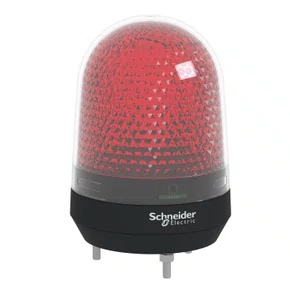 Farol rotativo Ø100mm, vermelho, sem buzzer, 12...24VCC, XVR3B04