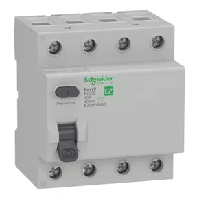 INTERRUPTOR DIFERENCIAL RESIDUAL EASY9 4P 30MA 40A CLASSE AC 6000A 415V, EZ9R36440