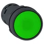 Botão monobloco Ø22mm plástico, retorno por mola, verde, NA, XB7NA31