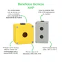 Botoeira metálica vazia Ø22mm, cinza, 1 furo, 80x80x77mm, XAPD1501